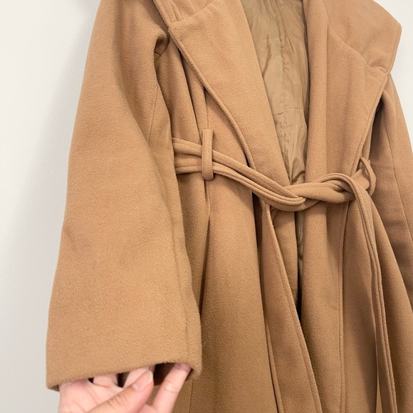 Brave Soul Long Hooded Wrap Coat Camel Size Small - Picture 7 of 11
